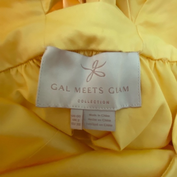 GAL MEETS GLAM Desiree Tiered Bottom Yellow Dress Size 00 - Picture 7 of 9